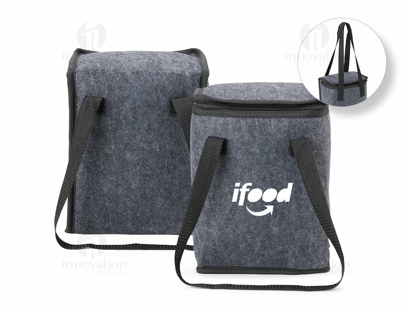 Bolsa Térmica 6,1 Litros em cor azul, com alça de transporte e fechamento em zíper.
