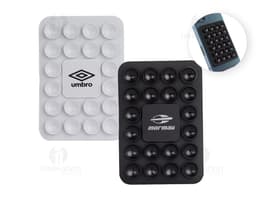 Ventosa para Telefone Móvel em cor preta, utilizada para fixar o telefone em superfícies lisas e facilitar a visualização de