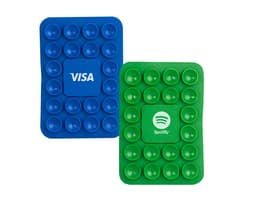 Ventosa para Telefone Móvel em cor preta, utilizada para fixar o telefone em superfícies lisas e facilitar a visualização de