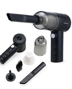 Aspirador de Pó Compacto 3 em 1: Imagem do produto vista de frente, na cor vermelha, com design moderno e prático.
