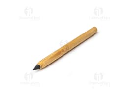 Lápis Infinito Bambu em formato hexagonal com corpo de bambu e ponta grafite.