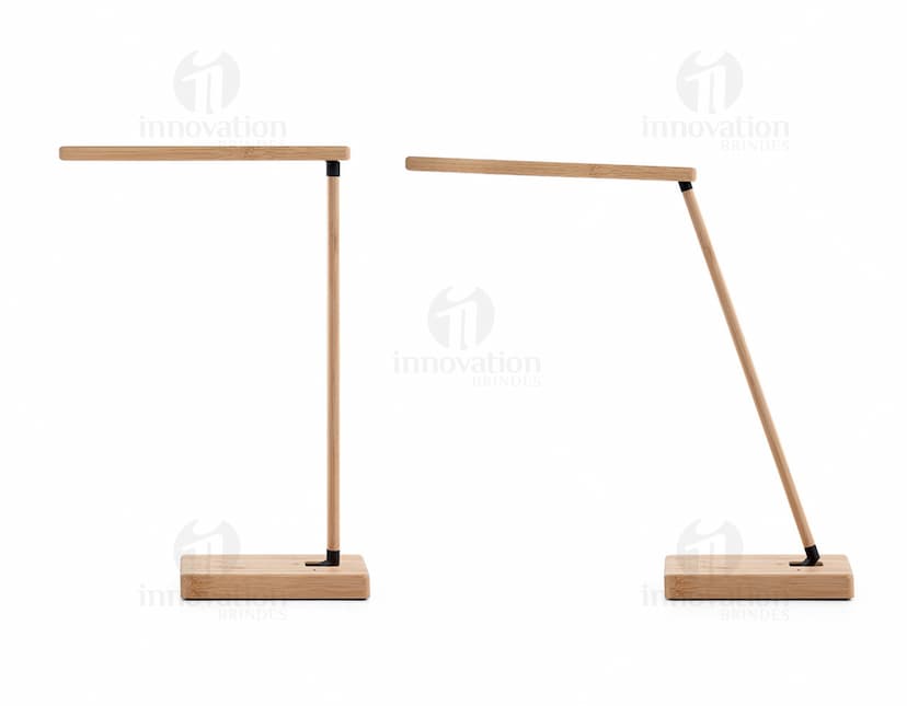 Luminária em bambu, design moderno e elegante com estrutura do teto de metal e corda pendente.