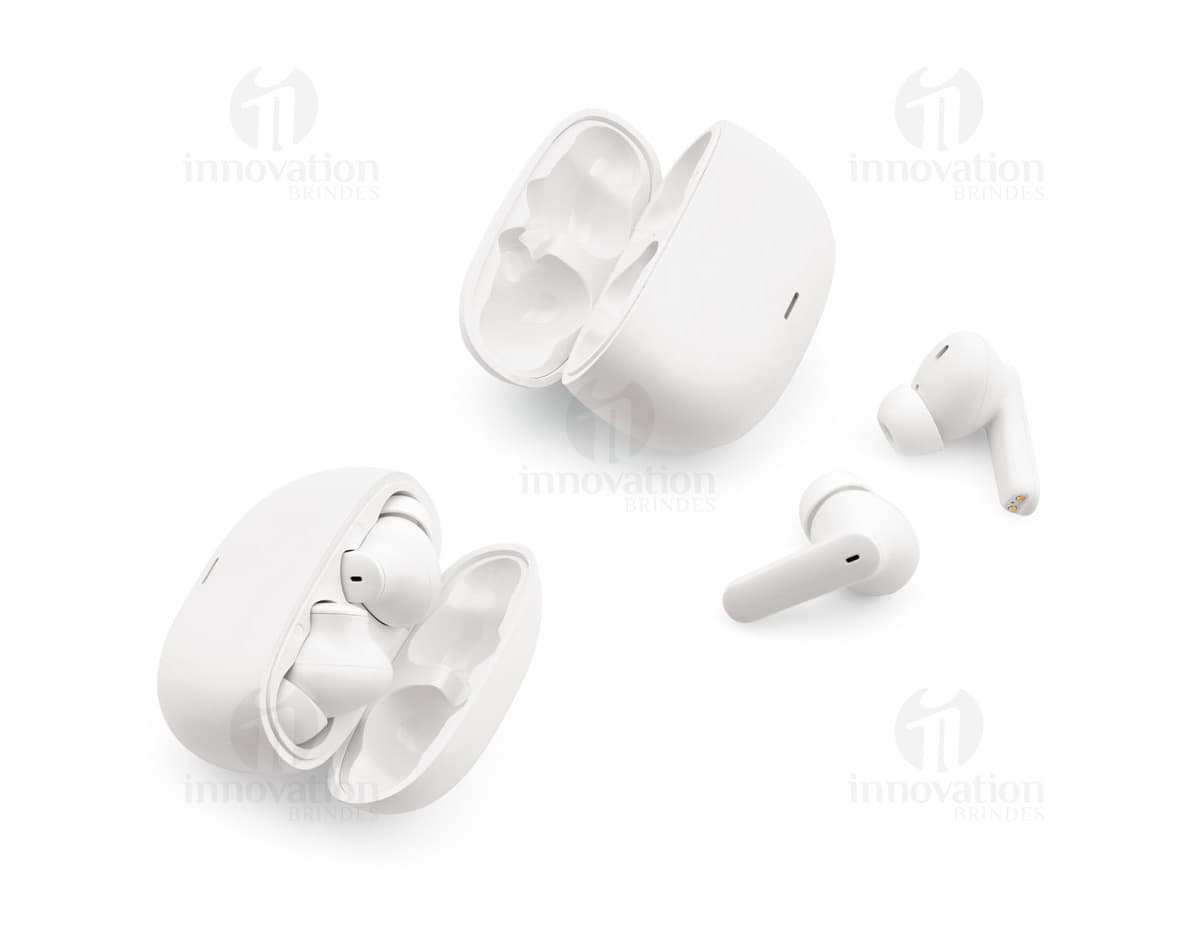 Fone de ouvido wireless na cor preta com design moderno e elegante.