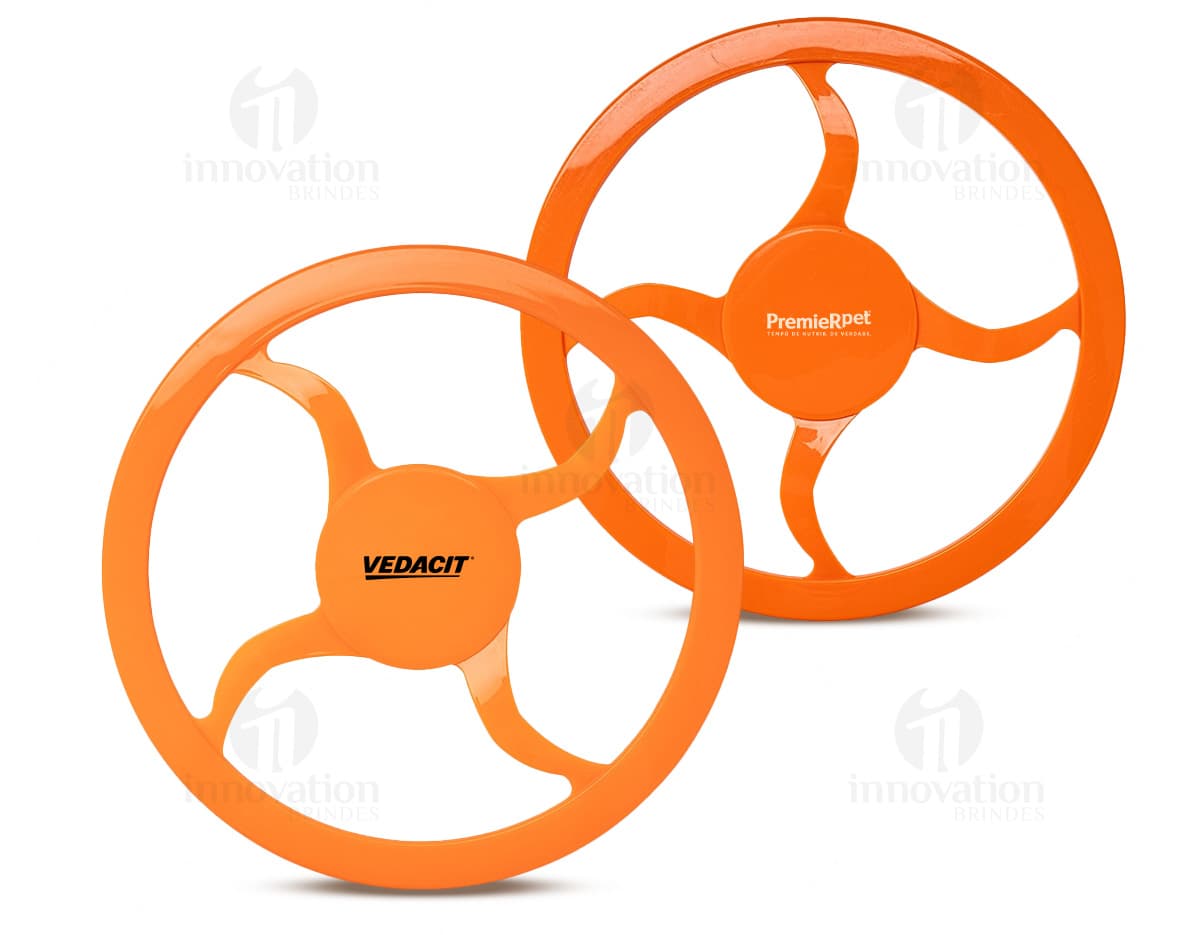 Frisbee para Pet de borracha azul e verde, com design circular e textura antiderrapante.