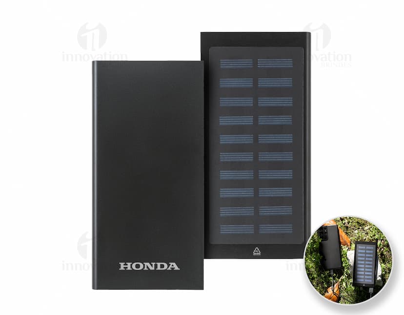Bateria portátil em alumínio de 8.000 mAh.