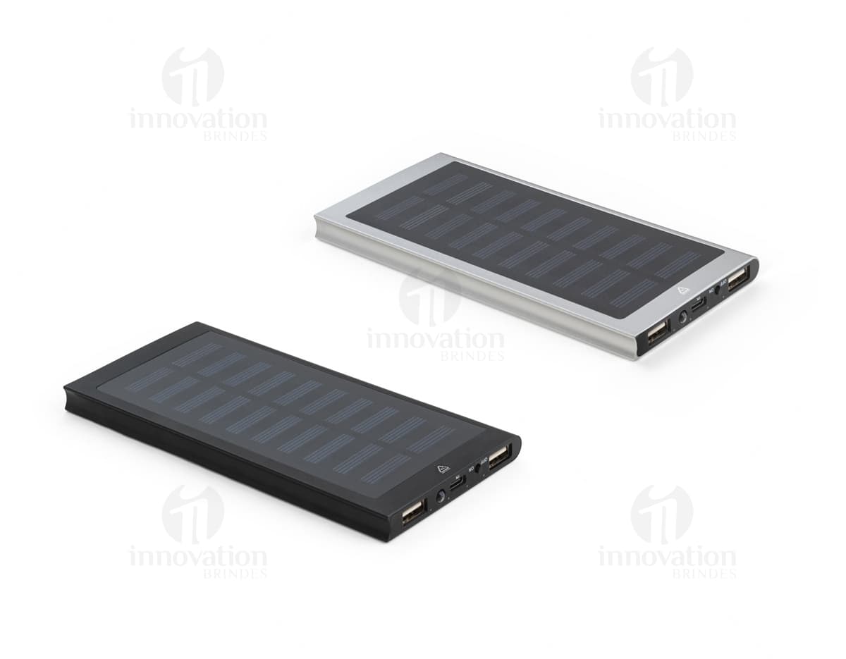 Bateria portátil em alumínio de 8.000 mAh.