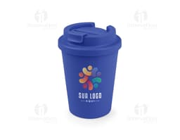 400ml plastic cup, colored in yellow and black, with a lid and handle for easy handling. The item is disposable and is used