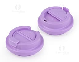 400ml plastic cup, colored in yellow and black, with a lid and handle for easy handling. The item is disposable and is used