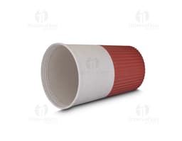 400ml plastic cup in pink, without lid, containing liquid.
