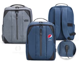Mochila de Nylon 27 Litros preta, moderna, com alça de couro, zíper metálico, design elegante e espaçosa para viagens e
