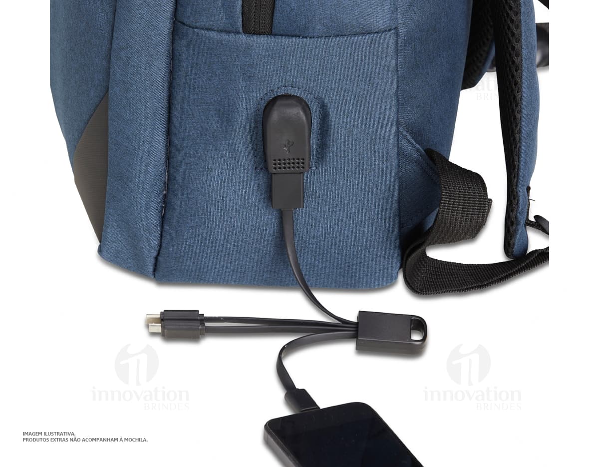 Mochila de Nylon 27 Litros preta, moderna, com alça de couro, zíper metálico, design elegante e espaçosa para viagens e negócios.