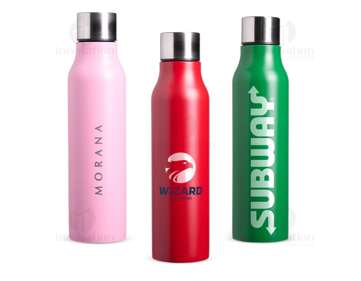 Garrafa Inox 1 Litro em fundo branco.