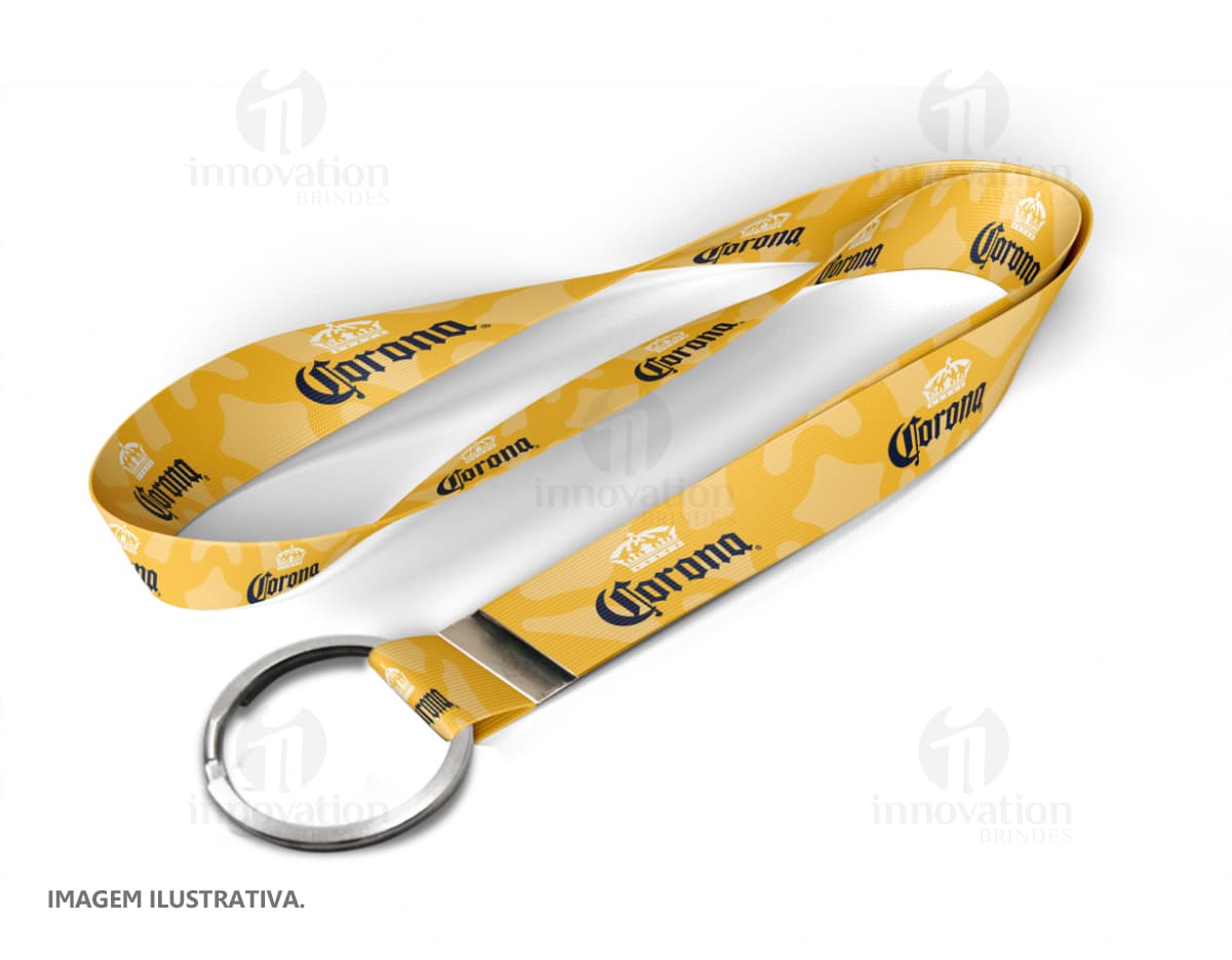 Cordão de 140x2,5cm com argola redonda.