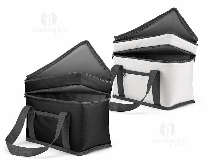 Bolsa Térmica com 2 compartimentos, ideal para transportar alimentos e manter a temperatura.