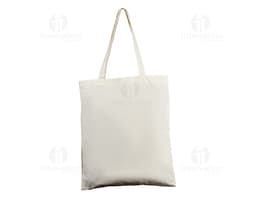 Bolsa de Algodón 140g/m² con asas ecológicas, hecha de tejido resistente en color neutro.