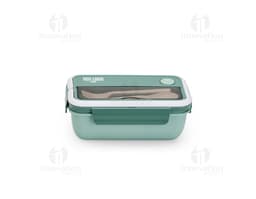 1-liter Hermetic Lunch Box, made of clear plastic, with a hermetic lid and durable sealing.