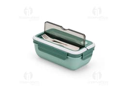 1-liter Hermetic Lunch Box, made of clear plastic, with a hermetic lid and durable sealing.
