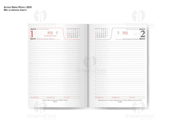 Agenda Executiva Diária em couro preto e com gravação do logo da empresa na capa.