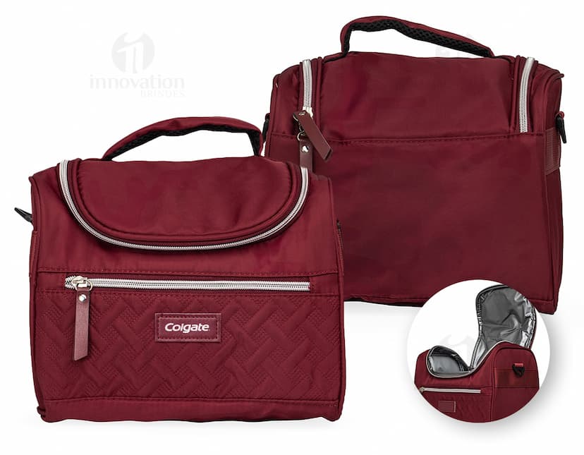 Bolsa térmica de 8 litros em cor azul, ideal para transporte de alimentos e bebidas.