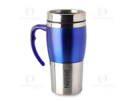 Caneca Inox 450ml em fundo branco.