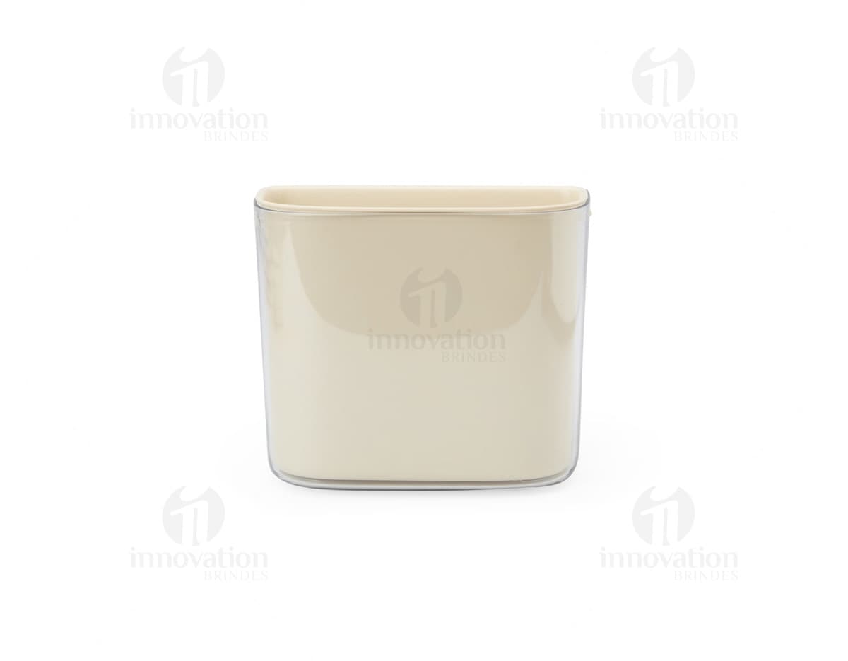 Organizador plástico moderno e elegante para a decoração de interiores, com design contemporâneo e espaço de armazenamento. Ideal para manter o ambiente organizado e funcional.