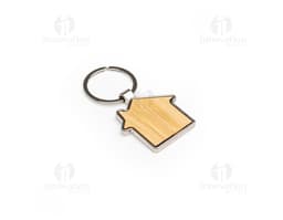 Llavero de metal en forma de bambú, con detalles en dorado y plateado. Excelente opción de regalo, con un diseño elegante y