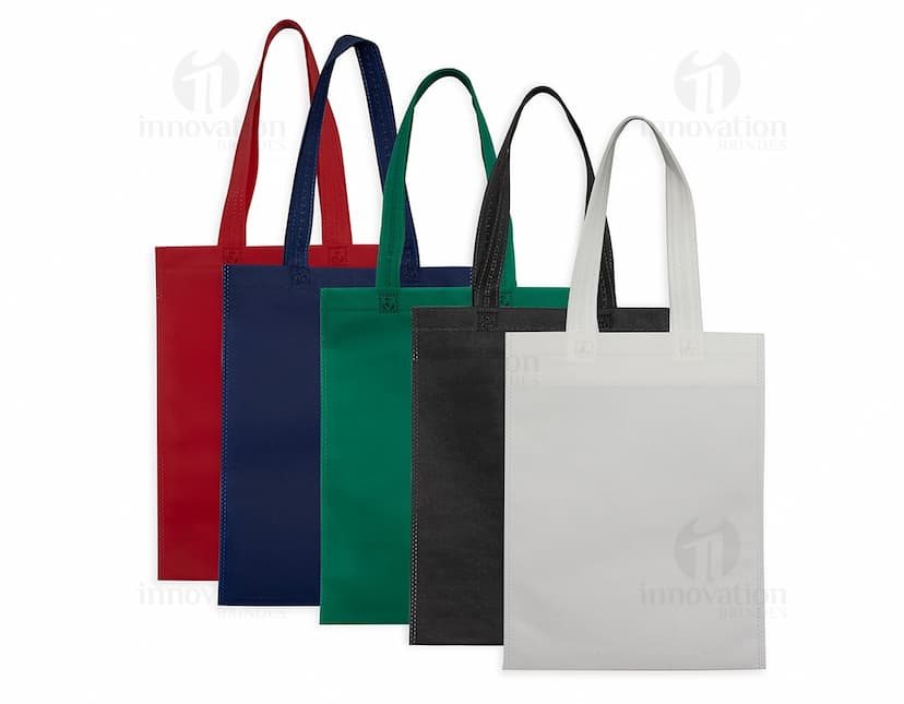 Sacola TNT Biodegradável na cor verde, feita de material ecológico e resistente.