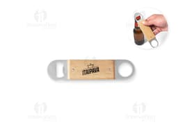 Abridor de garrafas duplo em aço inox.