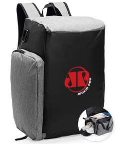 Mochila Poliéster 32 Litros em cor azul, com alças acolchoadas e diversos compartimentos para organização de objetos.