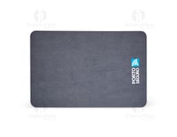 Medium Quick-Dry Mat in shades of gray and blue, with a plush texture.