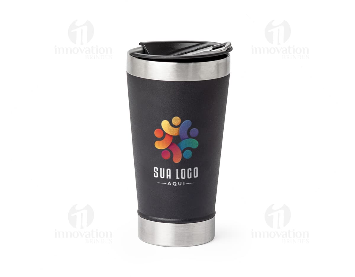 Copo térmico de 500ml com abridor.