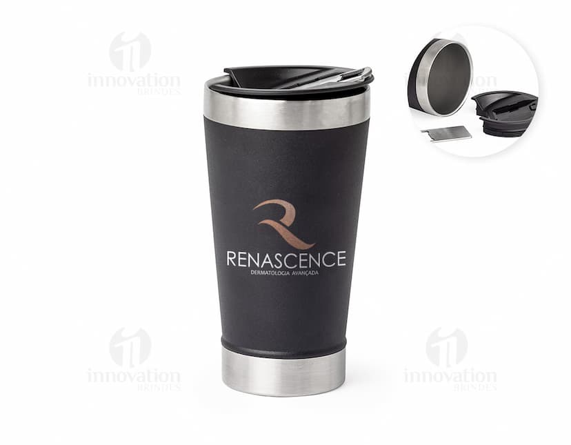Copo térmico de 500ml com abridor.