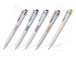 Schwarzer Kunststoffstift mit einfachem Design, aus Kunststoff und Metall, ideal für den Einsatz im Büro und in der Schule.