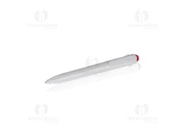 Schwarzer Kunststoffstift mit einfachem Design, aus Kunststoff und Metall, ideal für den Einsatz im Büro und in der Schule.