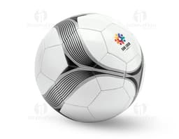 Bola de futebol em PVC em fundo branco.