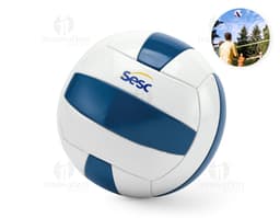 Bola de voleibol em PVC com design 3D, símbolo de um desporto de equipa e competição internacional. A bola possui detalhes