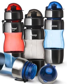 Squeeze de alumínio com capacidade para 450ml.