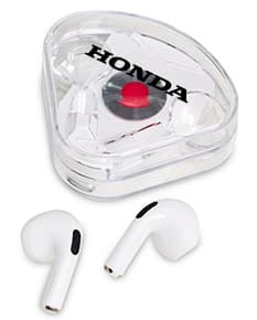 Fone de ouvido Bluetooth Touch preto, sem fio, com design moderno e minimalista.