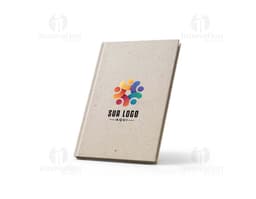 Naturefante A5 Notebook with elephant print cover in shades of pink and blue, ruled paper, and elastic closure.