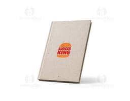 Naturefante A5 Notebook with elephant print cover in shades of pink and blue, ruled paper, and elastic closure.