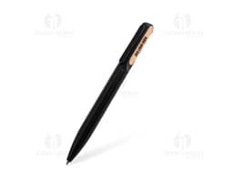Caneta de metal com detalhe em bambu.
