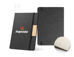 White A5 Poly Notebook with hard cover and elastic closure.