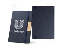 White A5 Poly Notebook with hard cover and elastic closure.