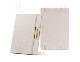 White A5 Poly Notebook with hard cover and elastic closure.