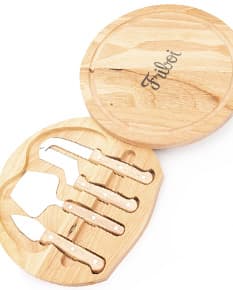 Kit Queijo 5 peças: Conjunto de utensílios para queijo, incluindo faca, garfo, espátula, faca de queijo duro e faca de queijo macio.