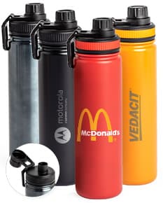 Garrafa Térmica 650ml na cor preta, com design moderno e tampa hermética.