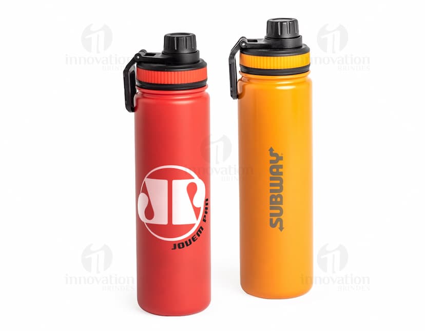 Garrafa Térmica 650ml na cor preta, com design moderno e tampa hermética.