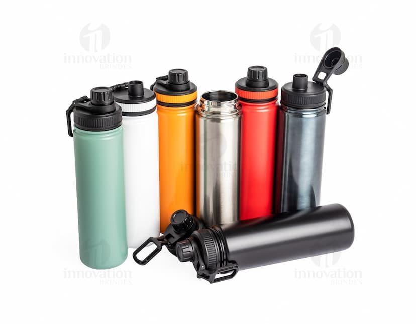 Garrafa Térmica 650ml na cor preta, com design moderno e tampa hermética.