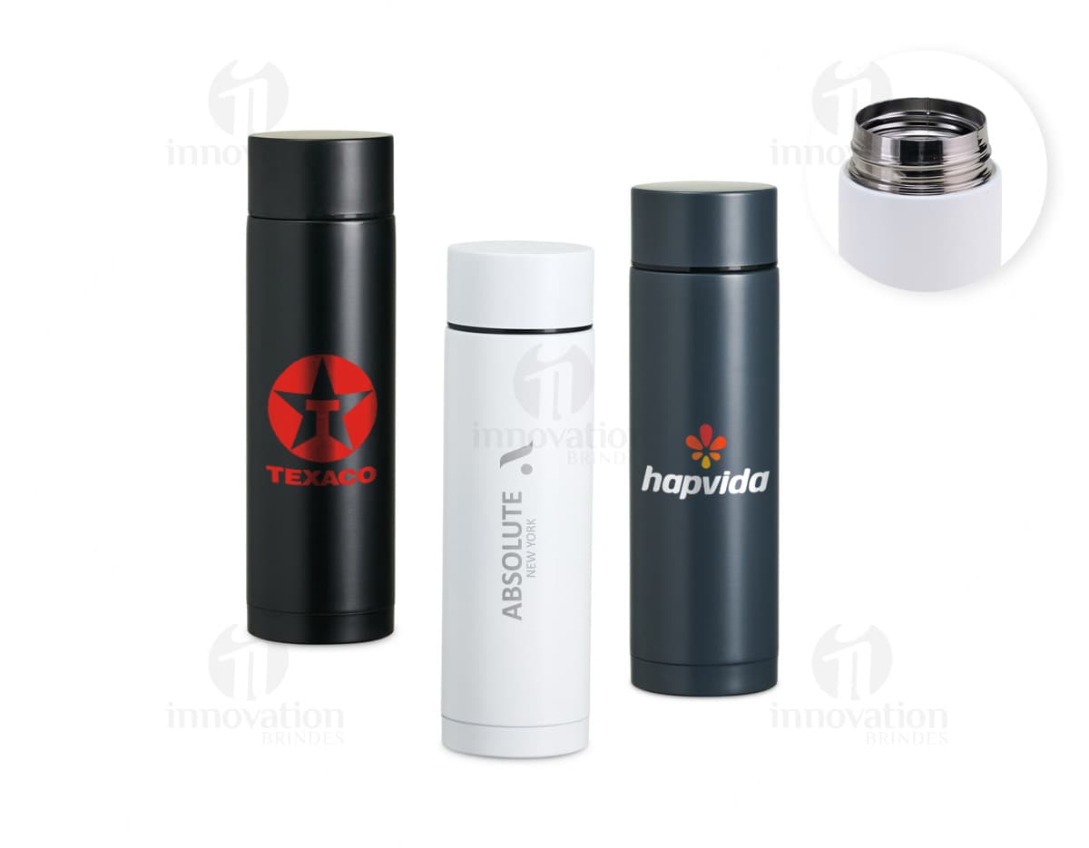 Garrafa térmica em aço inoxidável de 320ml.