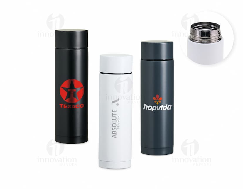 Garrafa térmica em aço inoxidável de 320ml.